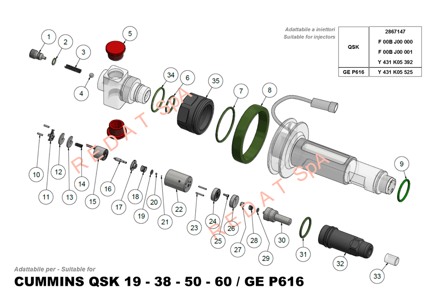CUMMINS QSK 19 - 38 - 50 - 60 / GE P616